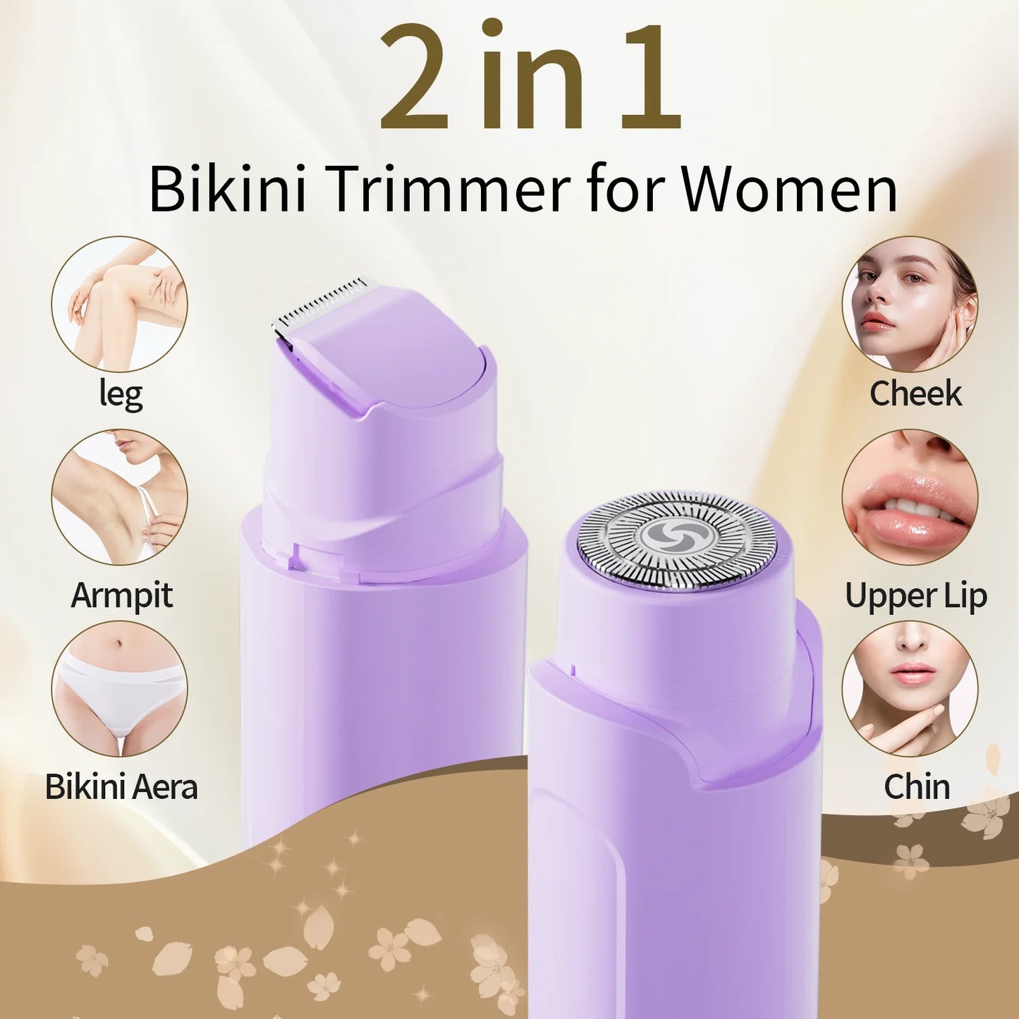 Electric Double-Headed Shaver for Men Women Special Private Pubic Hair Armpit Hair Removal Machine Household Use for Girls