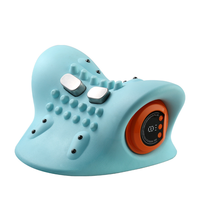 Upgraded 3-in-1 Neck Massager – Heated Cervical Traction Pillow with Vibration for Neck & Shoulder Pain Reliefe